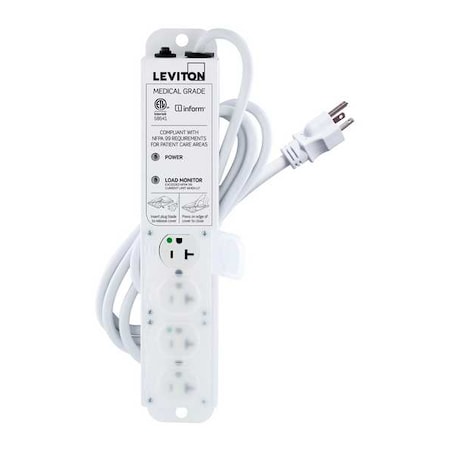 Outlet Strip, Medical Grade, 4 5-20R, 5-20P, 7 ft., White MPN:53C4M-2N7
