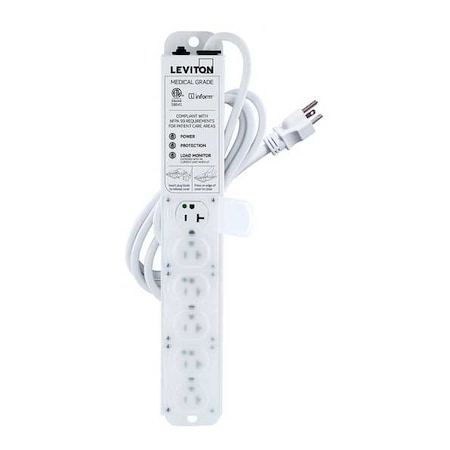 Outlet Strip, Surge, Rack Mounted, 6 5-20R, 5-20P, 7 ft., White MPN:53C6M-2S7