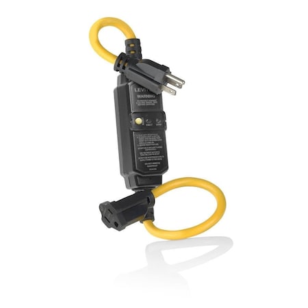 SJTW GFCI Extension Cord, 14 AWG, Outdoor, 14/4, 1 Outlets, 5-15R, Black, Polycarbonate, 5-15P MPN:GSCA1-2C