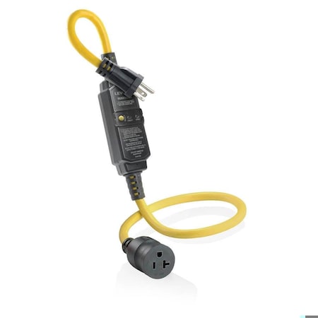 SJTW GFCI Extension Cord, 12 AWG, Outdoor, 12/3, 1 Outlets, 5-15R, Yellow, Polycarbonate, 5-15P MPN:GSCA2-3C