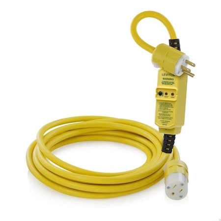 SJTW GFCI Extension Cord, 14 AWG, Outdoor, 14/3, 1 Outlets, 5-15R, Yellow, Polycarbonate, 5-15P MPN:GSCM1-25C