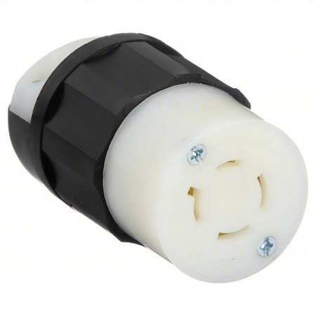 Locking Connector, L15-20R, 20 A, 250V AC, Three Phase, 3 Pole, Screw Terminals, Black MPN:2423