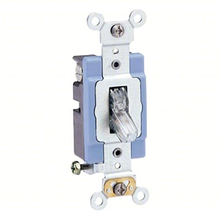 Wall Switch, 1/2 hp, Toggle, 15 A, Clear MPN:1201-PLC