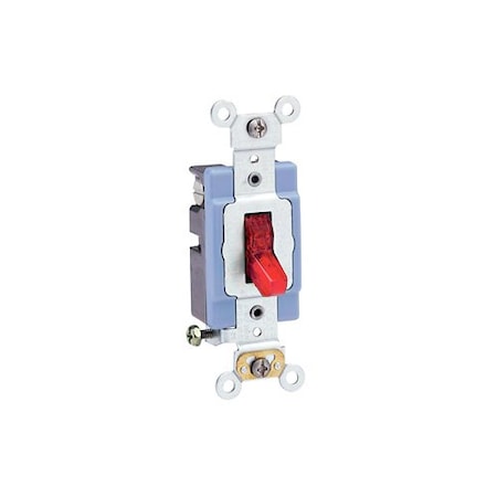 Wall Switch, 1/2 hp, Toggle, 15 A, Red MPN:1201-PLR