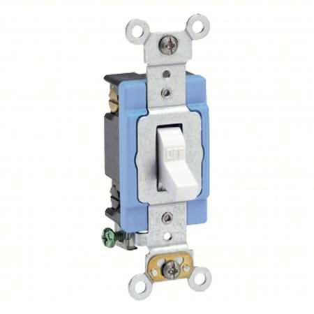 Wall Switch, 1/2 hp, Toggle, 15 A, White MPN:1202-2W