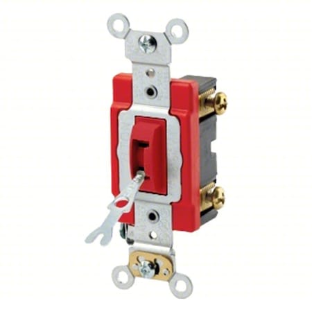 Wall Switch, 1 hp, Locking, 20 A, Red MPN:1221-2RL