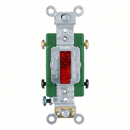 Wall Switch, 1 hp, Toggle, 20 A, Red MPN:1222-7PR