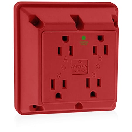 Straight Blade Receptacle, 5-15R, 15 A, 125V AC, 2 Pole, 3 Wire, Surface Mount, Grounded MPN:1254-HR