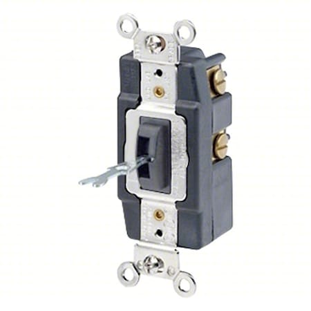 Wall Switch, 1 hp, Toggle, 20 A, Black MPN:1257-L