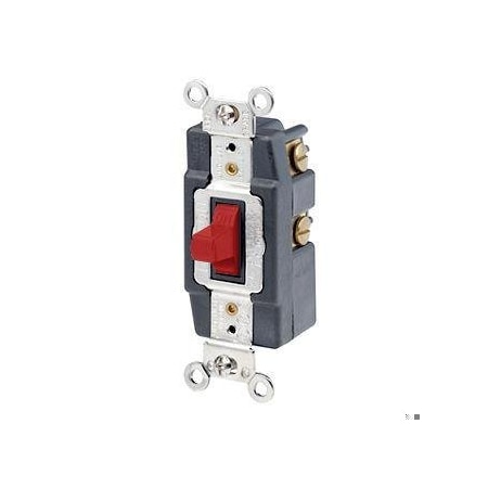 Wall Switch, 2 hp, Toggle, 20 A, Red MPN:1257-R