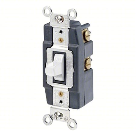 Wall Switch, 1 hp, Toggle, 20 A, White MPN:1257-W