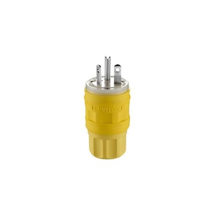 Watertight Straight Blade Plug, 24-20P, 20 A, 347V AC, 2 Pole, Screw Terminals, Grounded MPN:14W17