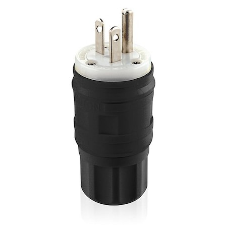 Watertight Straight Blade Plug, 5-20P, 20 A, 125V, 2 Pole, Screw Terminals, Grounded MPN:14W33-B