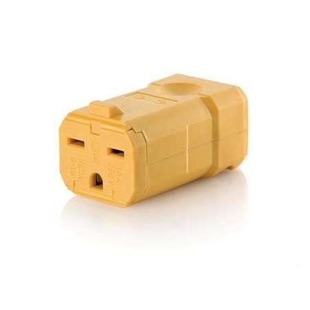 Straight Blade Connector, 6-15R, 15 A, 250V AC, 2 Pole, 3 Wire, Screw Terminals, Yellow MPN:15659-VY