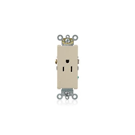 Straight Blade Receptacle, 5-15R, 15 A, 125V AC, 2 Pole, 3 Wire, Flush Mount, Self-Grounded MPN:16251-I