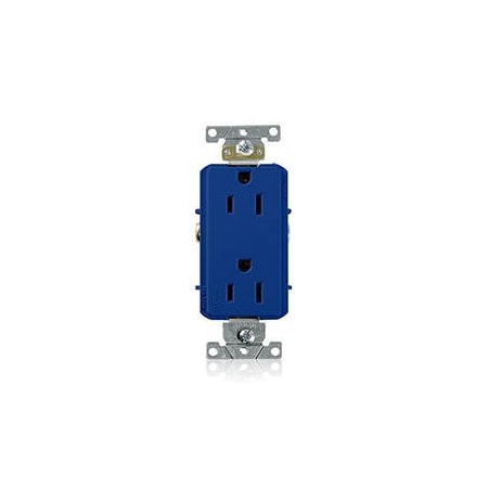 Duplex Straight Blade Receptacle, 5-15R, 15 A, 125V AC, 2 Pole, 3 Wire, Flush Mount, Grounded MPN:16252-BU
