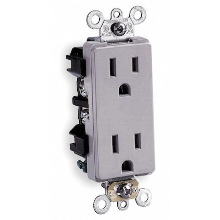 Straight Blade Receptacle, 5-15R, 15 A, 125V AC, 2 Pole, 3 Wire, Flush Mount, Single, Ivory MPN:16252-I
