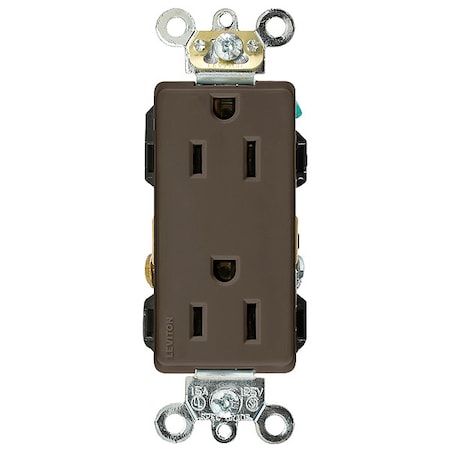 Straight Blade Receptacle, 5-15R, 15 A, 125V AC, 2 Pole, 3 Wire, Flush Mount, Self-Grounded MPN:16262