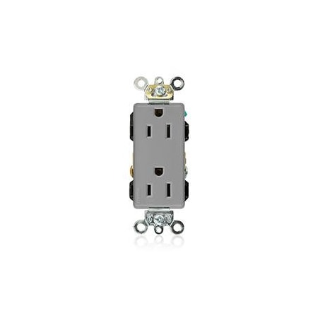 Straight Blade Receptacle, 5-15R, 15 A, 125V AC, Flush Mount, Self-Grounded MPN:16262-GY