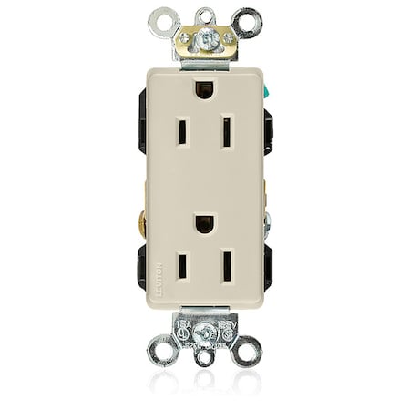 Straight Blade Receptacle, 5-15R, 15 A, 125V AC, 2 Pole, 3 Wire, Flush Mount, Self-Grounded MPN:16262-I
