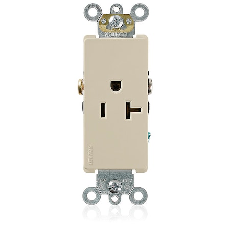 Straight Blade Receptacle, 5-20R, 20 A, 125V AC, 2 Pole, 3 Wire, Flush Mount, Self-Grounded MPN:16351-I