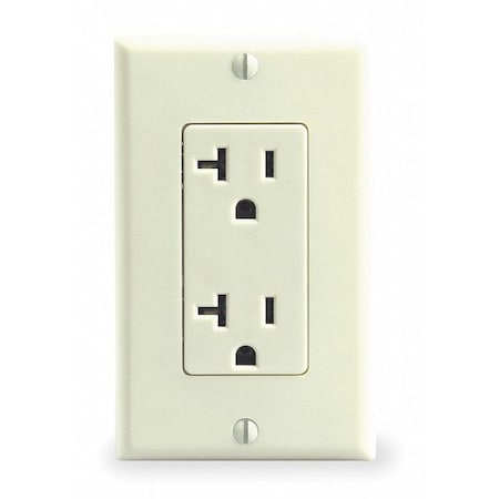Straight Blade Receptacle, 5-20R, 20 A, 125V AC, 2 Pole, 3 Wire, Flush Mount, Single, Ivory MPN:16352-I