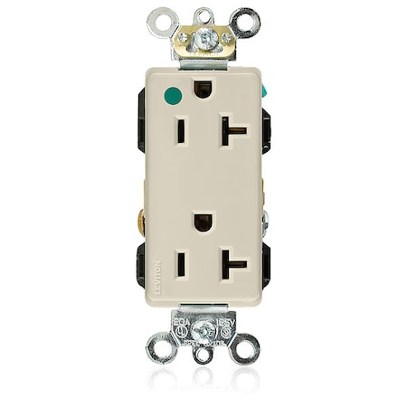 Straight Blade Receptacle, 5-20R, 20 A, 125V AC, 2 Pole, 3 Wire, Flush Mount, Self-Grounded MPN:16362-HGI