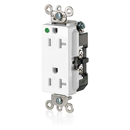 Straight Blade Receptacle, 5-20R, 20 A, 125V AC, 2 Pole, 3 Wire, Flush Mount, Self-Grounded MPN:16362-SGW