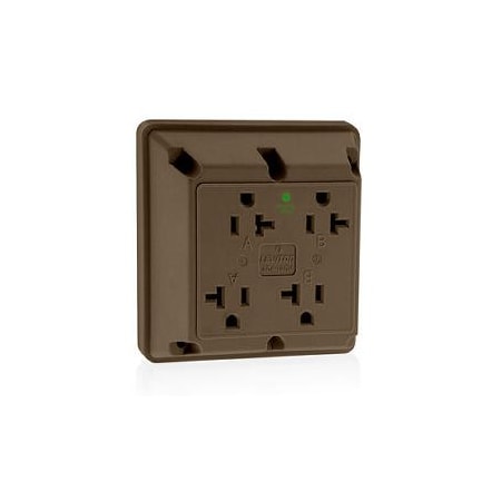 Quad Straight Blade Receptacle, 5-20R, 20 A, 125V AC, 2 Pole, 3 Wire, Surface Mount, Grounded MPN:21254-H
