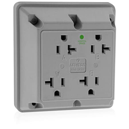 Straight Blade Receptacle, 5-20R, 20 A, 125V AC, 2 Pole, 3 Wire, Surface Mount, Grounded MPN:21254-HGY