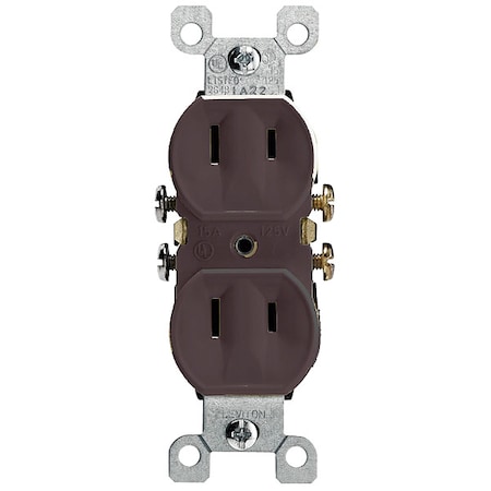 Straight Blade Receptacle, 1-15R, 15 A, 125V AC, 2 Pole, 2 Wire, Surface Mount, Non-Grounded MPN:223