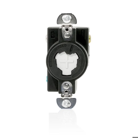 Locking Receptacle, Non-NEMA, 20 A, 125V AC, 2 Pole, Flush Mount, Screw Terminals, Black MPN:23000-LHG