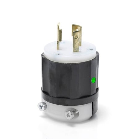 Locking Plug, L5-20P, 20 A, 125V AC, Single Phase, 2 Pole, Screw Terminals, Black, White MPN:2311-PLC
