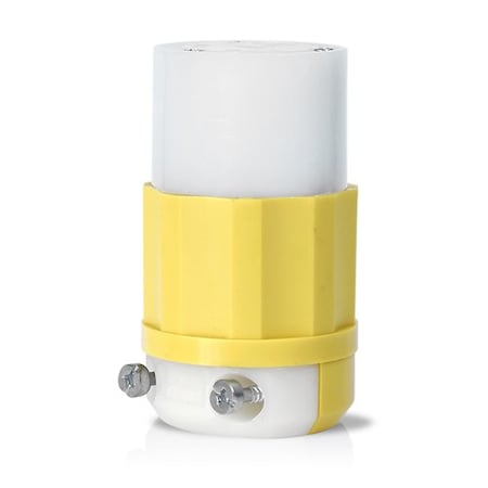 Locking Connector, L5-20R, 20 A, 125V AC, 2 Pole, Screw Terminals, White, Yellow MPN:2313-CY