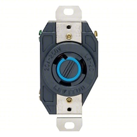 Locking Receptacle, 20 A, 250V AC, Black MPN:2320