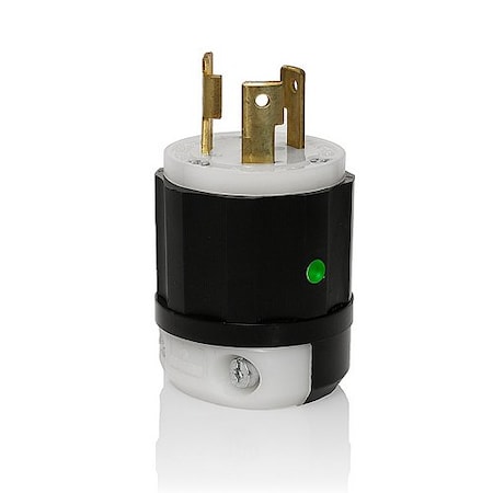 Locking Plug, L6-20P, 20 A, 250V AC, Single Phase, 2 Pole, Screw Terminals, Black, White MPN:2321-PLC
