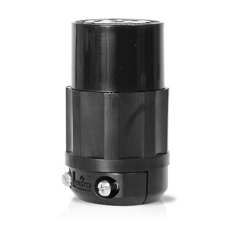 Locking Connector, L6-20R, 20 A, 250V AC, Single Phase, 2 Pole, Screw Terminals, Black MPN:2323-B