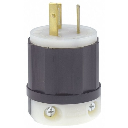 Locking Plug, L7-20P, 20 A, 277V AC, Single Phase, 2 Pole, Screw Terminals, Black, White MPN:2331
