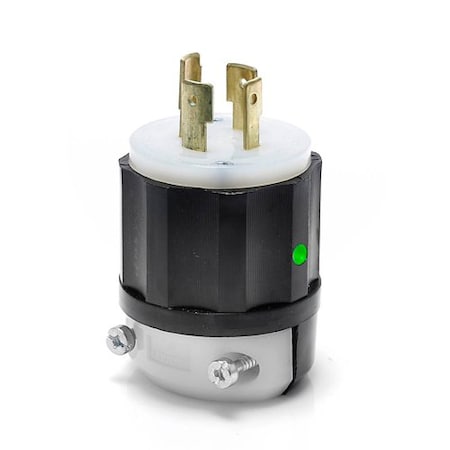 Locking Plug, L7-20P, 20 A, 277V AC, 2 Pole, Screw Terminals, Black, White MPN:2331-PLC