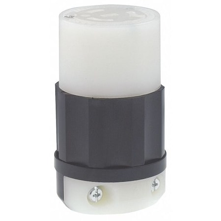 Locking Connector, L7-20R, 20 A, 277V AC, Single Phase, 2 Pole, Screw Terminals, Black, White MPN:2333