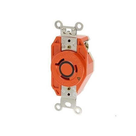 Locking Receptacle, L9-20R, 20 A, 600V AC, 2 Pole, Flush Mount, Screw Terminals, Orange MPN:2350-IG