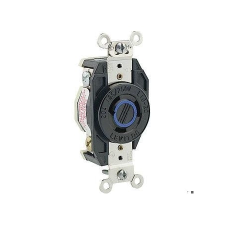 Flanged Locking Receptacle, L11-20R, 20 A, 250V AC, Three Phase, 3 Pole, Flush Mount, Black MPN:2370