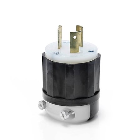 Locking Plug, L12-20P, 20 A, 480V AC, Three Phase, 3 Pole, Screw Terminals, Black, White MPN:2381
