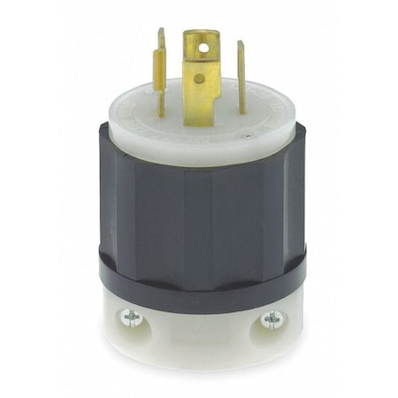 Locking Plug, L14-20P, 20 A, 125/250V AC, Single Phase, 3 Pole, Screw Terminals, Black, White MPN:2411