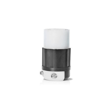 Locking Connector, L16-20R, 20 A, 480V AC, Three Phase, 3 Pole, Screw Terminals, Black, White MPN:2433