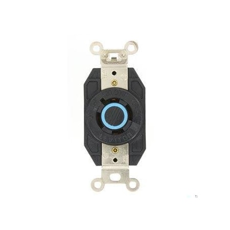 Flanged Locking Receptacle, L18-20R, 20 A, 120/208V AC, Three Phase, 4 Pole, Flush Mount, Black MPN:2440