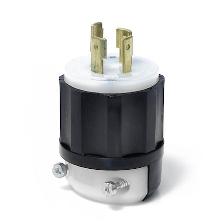 Locking Plug, L18-20P, 20 A, 120/208V AC, Three Phase, 4 Pole, Black, White MPN:2441