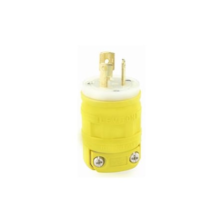Locking Plug, L5-15P, 15 A, 125V AC, Single Phase, 2 Pole, Screw Terminals, Yellow MPN:2447