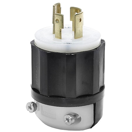 Locking Plug, L19-20P, 20 A, 277/480V AC, Three Phase, 4 Pole, Screw Terminals, Black, White MPN:2451