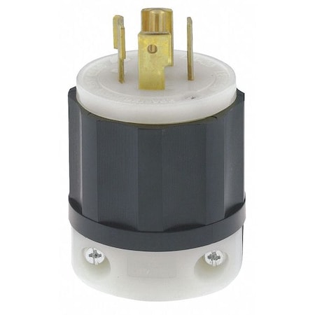 Locking Plug, L21-20P, 20 A, 120/208V AC, Three Phase, 4 Pole, Screw Terminals, Black, White MPN:2511